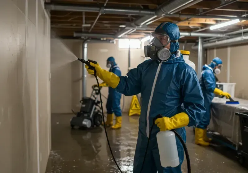 Basement Sanitization and Antimicrobial Treatment process in Clay, AL