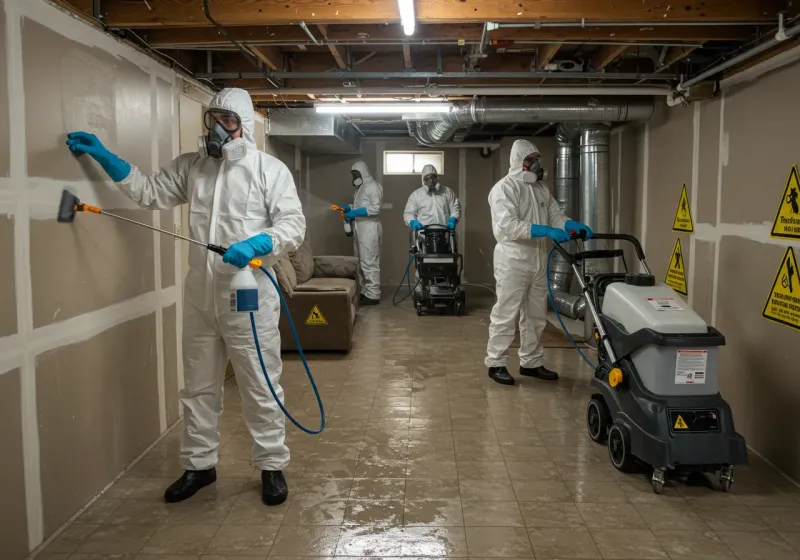 Basement Moisture Removal and Structural Drying process in Clay, AL